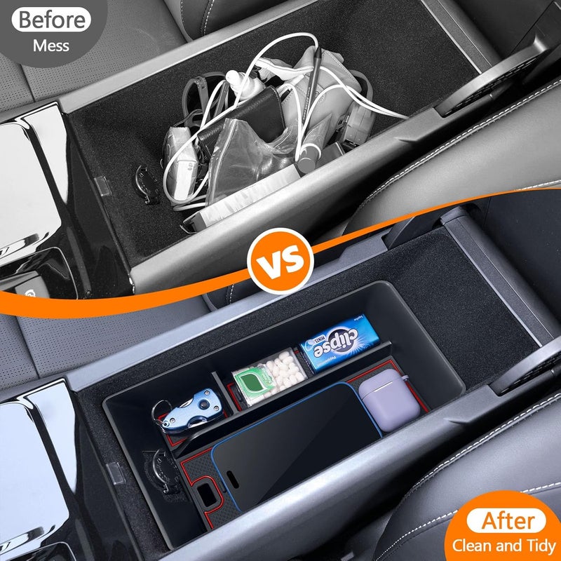 TOPINSTALL Red Center Console Tray Compatible with 2025 2026 Camry (XSE/XLE/SE/LE) Armrest Storage Box Console Organizer for 9th Gen Camry Interior Accessories - Image 2